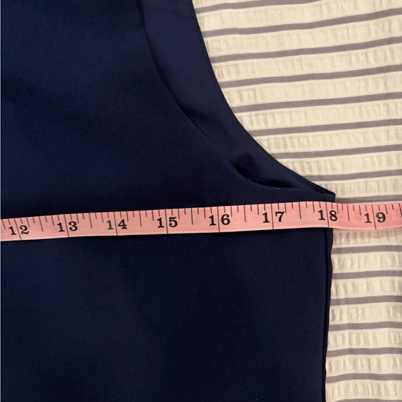 EUC J. Crew Midnight Blue Ruffleneck Top - Picture 6 of 10